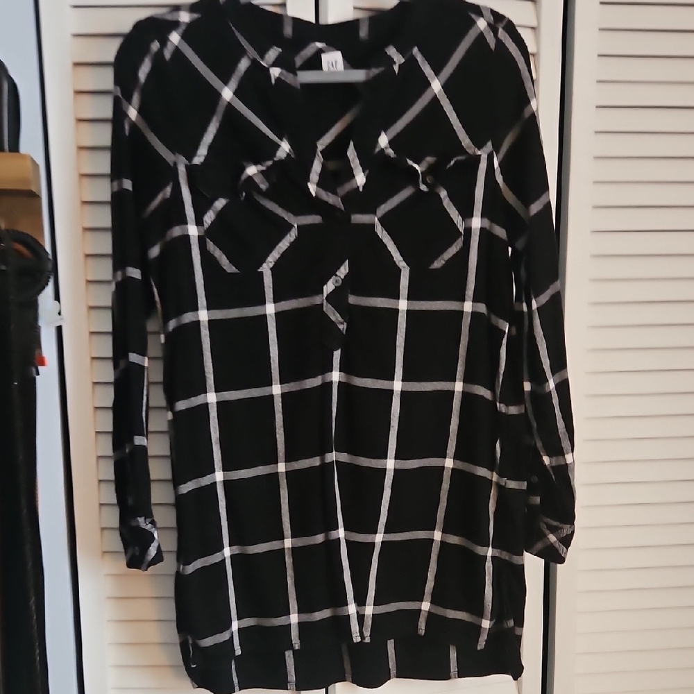 Black/White Windowpane Tunic